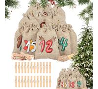 jamgeery Bags Christmas Advent, Drawstring Snack Pouch | Festive Snack Storage Bag,for Teachers Students Event Planners Office Shops Stocking Stuffers Family Gatherings Chocolate