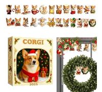 jamgeery Christmas Countdown, 2D Acrylic Dog Decoration Keychain, 24 Days Holiday Calendar, for Adults Teens Holiday Halloween Thanksgiving Easter Kids Seasonal