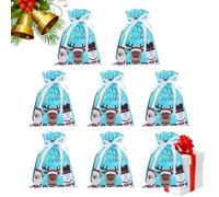 jamgeery Christmas Wrapping Bags,8-Piece Christmas Goodie Drawstring Bags - Home Decorations Party Supplies for Kids Adults Holiday Wedding Tree Classroom Friends Festival