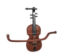 jamgeery Fake Violin - Home Decor Violin Statue Vintage Desktop Decoration - Miniature Violin with Stand, Miniature Musical Instrument for Bar, music work