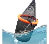 jamgeery Fishing Basket for Caught Fish | Folding Live Lure Storage Cage - Portable Floating Mesh Basket with Drawstring for Crayfish Catfish Lures Storage Fly Fishing
