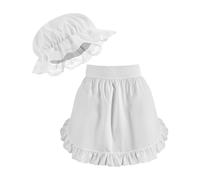 jamgeery Maid Costume Halloween Retro White Apron Headgear Set
