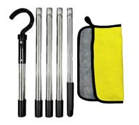 jamgeery Pool Robot Retrieval Hook, Robotic Cleaner Hook with Telescopic Pole Detachable Stainless Pole Swimming Pool Accessories Cleaning Attachment for Ground Underwater Swimming Fountain