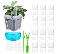 jamgeery Self Watering Plant Pots - Clear Grow Box Cups with Drainage Holes,Semi Hydroponic Planter with Water Level Indicator,for Balcony Patio Deck Porch Garden Yard Living Room
