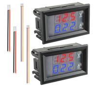JAMHER 2 PCS 0.28"Digital Voltmeter Ammeter DC 0-100V 10A, Red and Blue Detector Current Meter Panel Amp Volt Gauge, Volt Amp 2in1 Tester for 12V/24V Multimeter Amperage Meter Volt Amp Gauge Panel