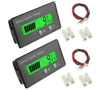 JAMHER 2 Pieces Battery Capacity Voltmeter Monitor, DC 12V 24V 36V 48V 72V 84V Message Battery capacity for Lead Acid and Lithium ion Battery Power Indicator (Green light)
