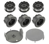 JAMHER 6PCS Replacement Trimmer Spool F016800570 1.6mm x 6M with 2PCS Spool Cover, Compatible with Bosch Universal GrassCut 18/18-26/18-260 Grass Trimmer (6 Spool, 2 Cover)