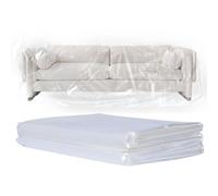 JAMHEXOU 2PCS Sofa Cover 3 Seater,Sofa Protective Bag Cover, Plastic Sofa Cover, Transparent Sofa Dust Cover, Water Resistance, Large Heavy Furniture Bed Sofa Protector 300 X 200Cm