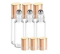 JamHooDirect 10ml Essential Oils Roller Bottles, Empty Refillable Transparent Glass Roll on Bottles with 1 Opener & 1 Dropper, Perfect for Aromatherapy, Fragrance, Perfume (6Pcs)