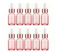 JamHooDirect 10Pcs 10ml Rose Gold Glass Bottles with Dropper Pipettes, Mini Empty Dropper Bottles Rose Gold Metal Cap Refillable Sample Container for Essential Oil/Aromatherapy Blend/Chemical Liquid