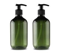 JamHooDirect 2Pcs 300ml/10oz Empty Plastic Pump Bottles, Refillable Lotion Shampoo Body Washing Cream Shower Gel Storage Holder Container Toiletries Liquid Dispenser (green)