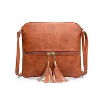 Jamie Bags Mini Crossbody Bags for Women, leather phone bag with long bag strap, Multipurpose Ladies Handbags & shoulder bags with Tassel (Brown)