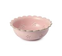 Jamie Oliver Big Love Beautiful Berry Bowl, Pink 20cm Stoneware Colander with Scalloped Edge, Strainer Ideal for Fruit, Pasta and Vegetable, Dishwasher Safe
