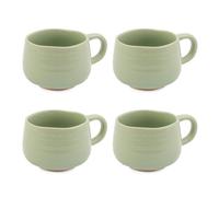 Jamie Oliver Big Love Cosy Cuppa Set, 4pc Green Stoneware Mugs - Green - Stoneware - Mugs