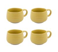Jamie Oliver Big Love Cosy Cuppa Set, 4pc Yellow Stoneware Mugs - Yellow - Stoneware - Mugs