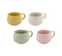 Jamie Oliver Big Love Cosy Cuppa Set of 4 Speckled Stoneware Coffee, Tea Mugs,For Any Occasion, Dishwasher, Microwave, Mixed Colours, 12.7oz 375ML x 4, 13x10x7CM