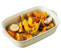 Jamie Oliver Big Love Epic Roaster with Handles and Indented Rim, Oven-To-Table Stoneware Roaster With Transparent Glaze, Dishwasher, Microwave, Oven-safe, 39x25x8CM