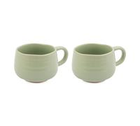 Jamie Oliver Big Love Green Cosy Cuppa Set, 2pc Speckled Stoneware Coffee, Tea Mugs, Occasion, Dishwasher, Microwave, 12.7oz, 375ml, 13x10x7cm