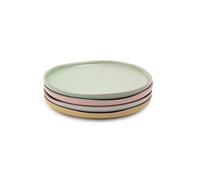 Jamie Oliver Big Love Little Plates, Mixed Colours, Set of 4, 19cm Stoneware Side Plates, Perfect for Snacks, Tapas and Appetisers, Dinnerware, Dishwasher, Microwave, Oven Safe, Gift Boxed