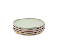 Jamie Oliver Big Love Little Plates, Mixed Colours, Set of 4, 19cm Stoneware Side Plates, Perfect for Snacks, Tapas and Appetisers, Dinnerware, Dishwasher, Microwave, Oven Safe, Gift Boxed