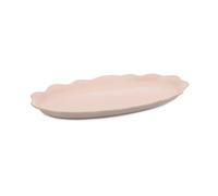 Jamie Oliver Big Love Pass-Me Platter, Pink Durable Speckled Stoneware Fluted Shape Oven-to-Table Platter with Transparent Glaze, Dishwasher, Oven-Safe, 35x20CM