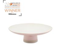 Jamie Oliver Big Love Showstopper Stand, White and Pink Beautiful Cake Stand With Elevated Rim For No Mess and Drip, Dishwasher - Safe, Ideal Size, 31x10CM