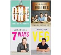 Jamie Oliver Collection 4 Books Set (One Simple One-Pan Wonders, Together Memorable Meals Made Easy, 7 Ways, Veg Easy & Delicious Meals for Everyone)