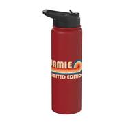 Jamie Retro 70s 80s Sunset Stripe Stainless Steel Insulated Water Bottle