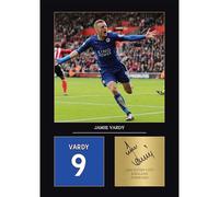 Jamie Vardy Gift Signed A4 Print Display Framed Leicester City Gifts For Boys Digitally Reproduced Signature Leicester City Gifts For Men LCFC (Framed)