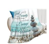 jamie world Serenity Prayer Blanket Plush Cozy Christian Religious Throw Blanket Gifts for Girls Boys Women Men Fleece Fuzzy Bible Verse Blankets for Bed 50"X40"