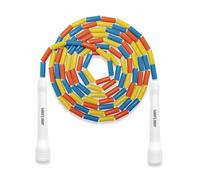 JamieJumps Professional Beaded Jump Rope - Fully Adjustable, For Freestyle, Cardio & Tricks - All Levels & Indoor/Outdoor Use, Quality Beads & Poly Cord. (Blue Orange Yellow)