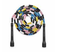 JamieJumps Professional Beaded Jump Rope - Fully Adjustable, For Freestyle, Cardio & Tricks - All Levels & Indoor/Outdoor Use, Quality Beads & Poly Cord. (Licorice Style)