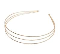 JAMIEKA Metal Headbands, Wire, Three rows of gold | Metal 2 / 3 Layer Headbands Row Wire Headband for Womens Wedding Hair Band Elastic Metal Hairband