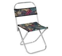 JAMIEKA Portable Folding Stool with Backrest | Metal Frame Oxford Fabric Camp Seat for Fishing Trips, Roadside Breaks, Line Waits, Car Carry Along Use