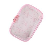 JAMIEKA Transparent PVC Cosmetic Bag with Decorative Bows Waterproof Makeup Organiser for Travel and Daily Use