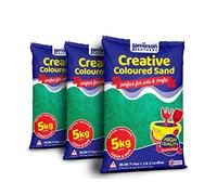 Jamieson Brothers Green Coloured Dry Play Sand - 15kg Bag Soft Sand for Kids - Make Sand Art, Arts & Craft Sand - Non-Toxic & Non-Staining - Just Add Water to Make Playsand for Kids Creative Sand