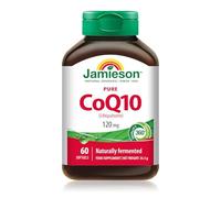Jamieson CoQ10 120mg, Pure, Ubiquinone, Naturally Fermented, Gluten-Free, Lactose-Free, No Artificial Colours, Flavours or preservatives, 60 Softgels