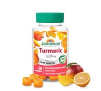 Jamieson Turmeric Gummies Mango Orange Flavour, High Potency Curcumin Provides Natural Joint Pain Relief and Anti-Inflammatory. Vegetarian, Gluten Free, Lactose Free. 60 Gummies
