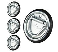 Jamiikury 4Pcs D-Ring Tie Down Anchors, 4 Inch Heavy Duty Tie Down Hooks Floor Flush Surface Mount for Trailers, Truck, Bed Bracket, Pickup Camper, 2000 lbs Capacity