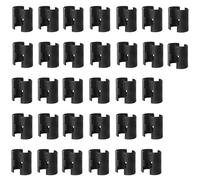 Jamiikury 64 Pack Wire Shelf Clips, Black Shelf Lock Clips for 1 Inch Post Shelving, Plastic Shelving Sleeves Replacements for Wire Shelving System (32 Pairs, Black)