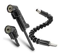 Jamiikury Black 105 Degree Right Angle Drill Bit Holder, 1/4" Hex Shank Driver and Flexible Angle Extension Bit Kit for Screwdriver & Drill