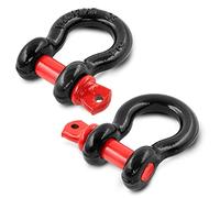 Jamiikury Shackles 3/4" D Ring Shackle 28.5 Ton (62,831 lbs) Maximum Break Strength with 7/8" Pin for Tow Strap Winch Off Road Vehicle Recovery (2 Pack)