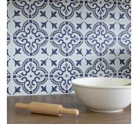 Jamila Blue Self-Adhesive Wall Tiles 15.25cm x 15.25cm (Pack of 6 Tiles)