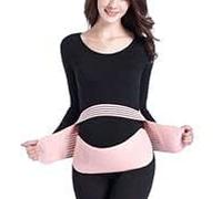 Jamila Maternity Belt 4 in 1 Pregnancy Support Belt Lumbar Back Support Waist Band Belly Bump Brace, Relieve Back, Pelvic, Hip Pain Labour and Recovery - Pink 31-43” M