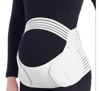 Jamila Maternity Belt 4 in 1 Pregnancy Support Belt Lumbar Back Support Waist Band Belly Bump Brace, Relieve Back, Pelvic, Hip Pain Labour and Recovery - White 31-43” M
