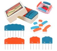JAMIT 20pcs Knit Blocking Pin Kit, Knit Blockers Combs for Crochet Knitting Blocking Board Mats, Knit Blocking Pins for Crochet Projects Sewing Lace Needlework Projects Tool (Orange Blue)