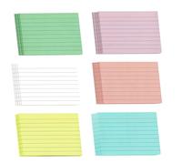 JamJar Print Index Study Cards - Assorted Colours, A6, 72 Ruled Flashcards, 300 GSM, Red Title Line