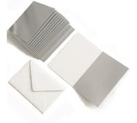 JamJar Print Mirror Blank Greeting Cards, 12 Pack, A5 Folds to A6, 250gsm, Includes Envelopes, Made in the UK