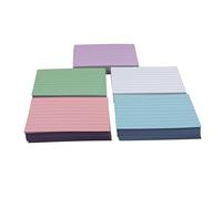 JamJar Print Mix Large Pack Index Study Cards | 250 Sheets A7 300gsm | Made in The UK | Ruled with Red Title Line for Organising School Office and Home