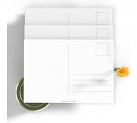 JamJar Print Standard Blank Premium Postcards | White | 12 Cards A6 250gsm | Made in The UK | Textured Art Paper for Personal Creations, Photo Card, Art Projects & Crafting Designs